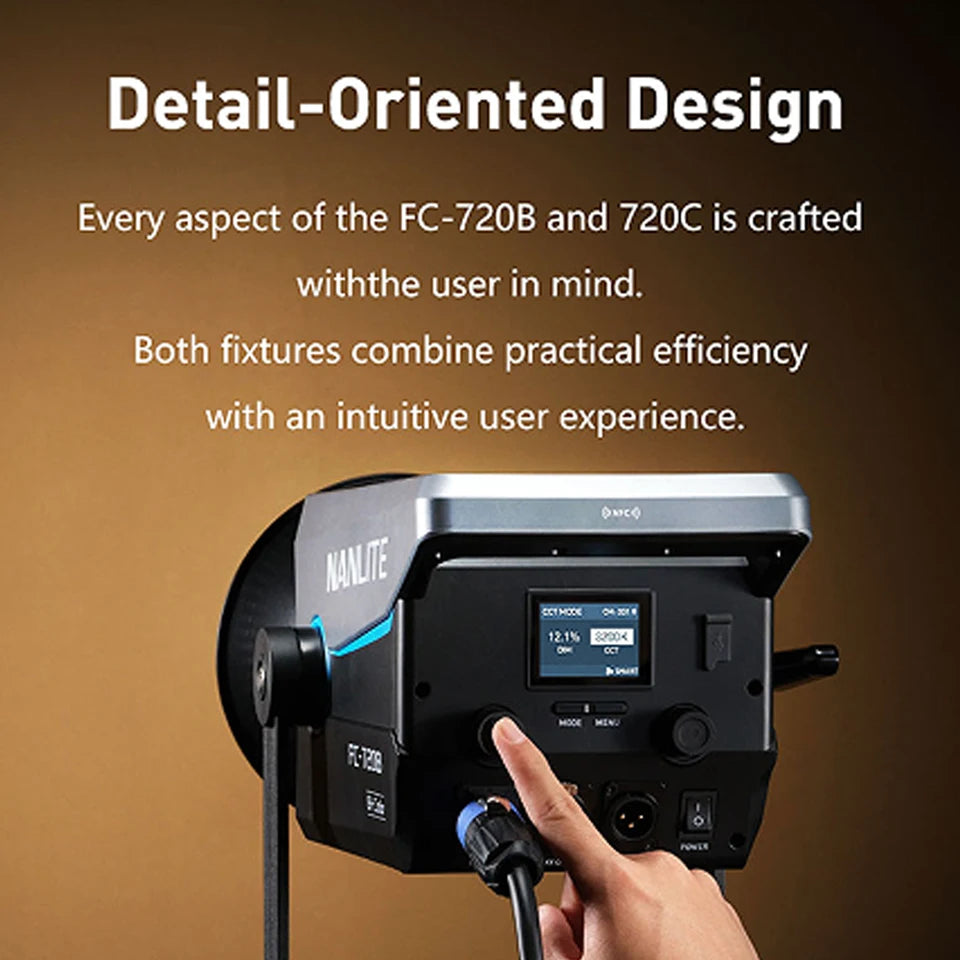 Nanlite FC-720B FC-720C LED Spotlight Wide CCT Range High Color Accuracy Built-in Special Effects for Filmmaking Video Studio