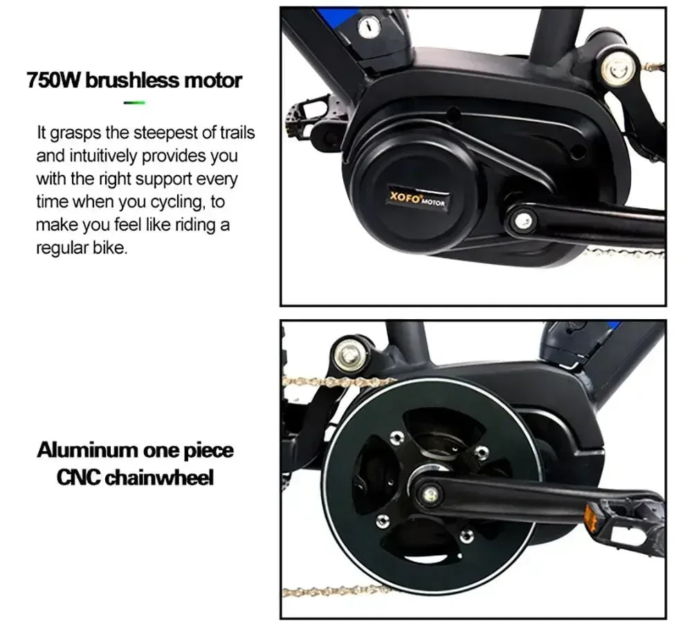 Detachable Electric Bicycle 500W Motor 48V15AH Battery E-bike 27.5 inch shock absorption mountain off-road Electric bike