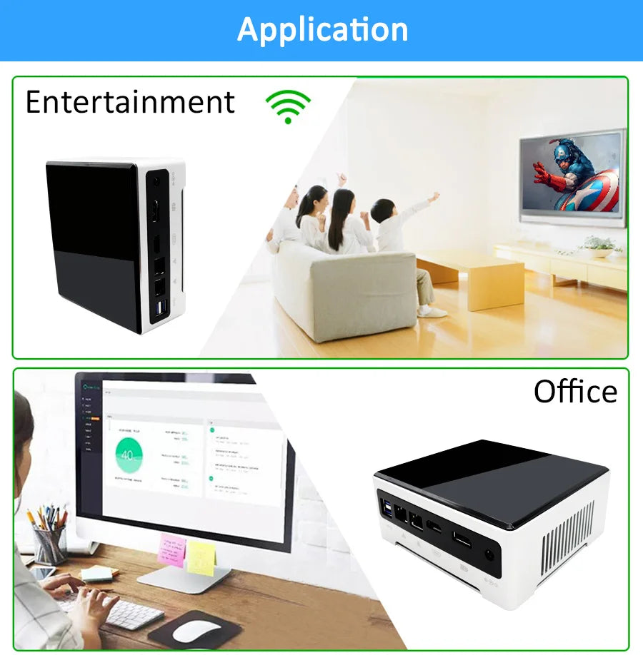 Mini PC Intel Core I7 10870H 10th Dual Lan HD DP1.2 Windows 10 Home Office Business Gaming Desktop Computer 16G DDR4 1TB NVME