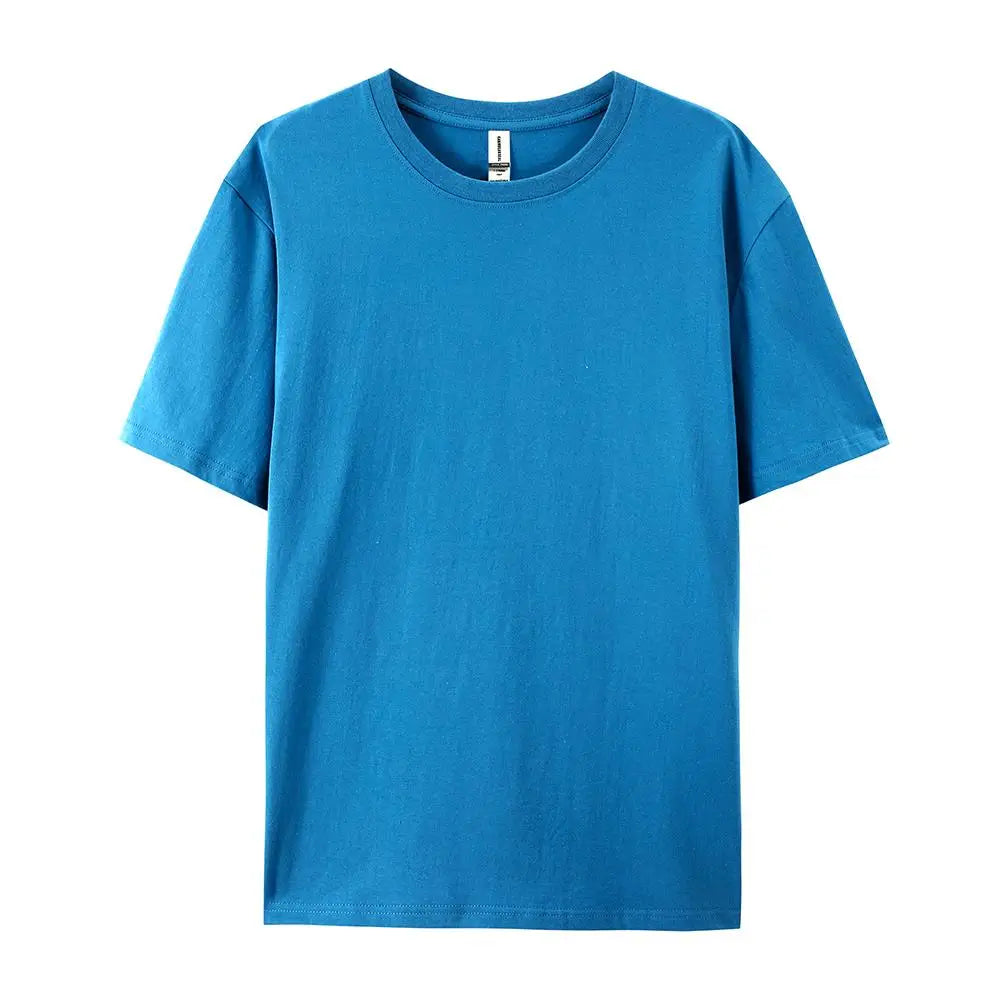 100% Cotton Solid Color T-Shirts Men Woman Short Sleeve Fashion Brand Trend Casual Soft Clothing Tees Breathable Summer Tops