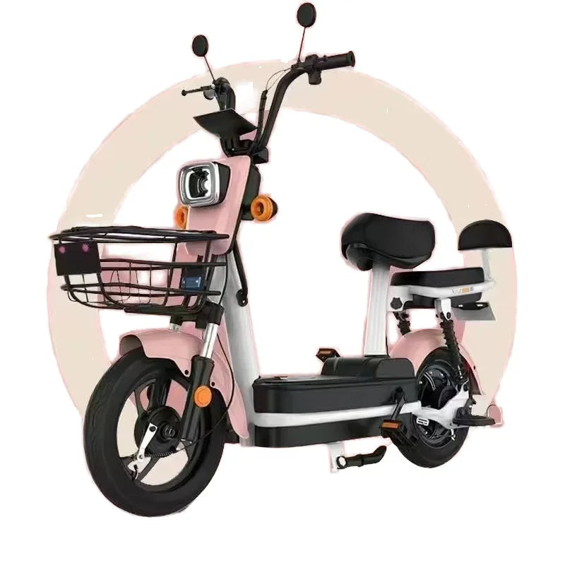 High-end 48V 350W Electric Bicycle For Adults Smart Digital Brushless Motor Rear Hub Carbon Steel Frame 3-Speed City Bike
