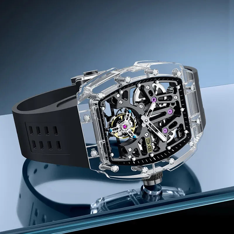 BEXEI K9 Sapphire Crystal Flying Tourbillon Man Watch Manual Skeleton Movement Men's Luxury Watch Vintage