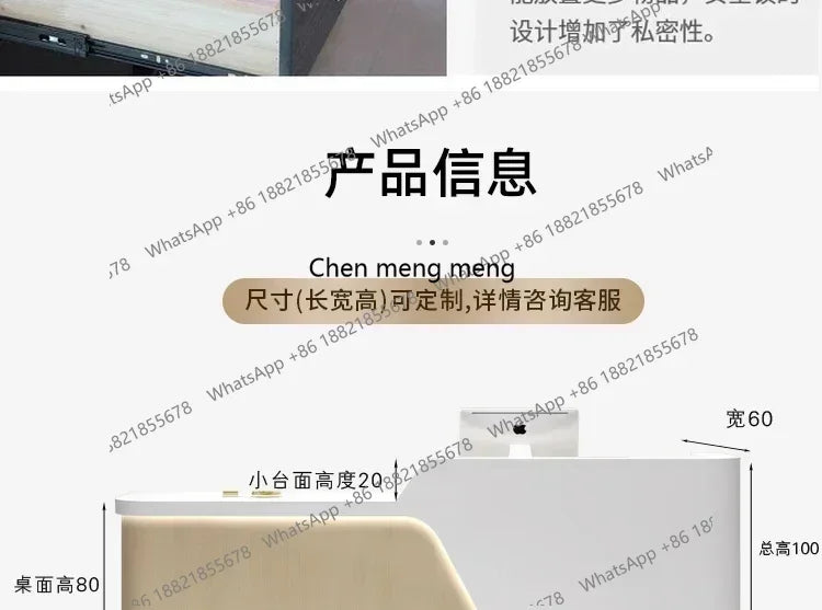 New arriveLuxury Nail Art Modern Minimalist Company Reception Desk Training Institution Information Desk Beauty Salon Dental Cli