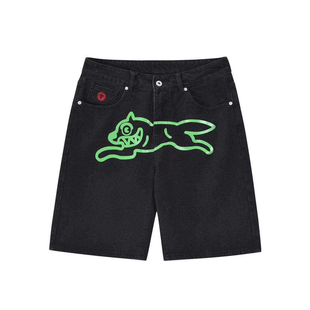 Top Quality Classic Printed Mens Casual Jeans Shorts Zipper Loose Fit Capri Men Denim Shorts Pants