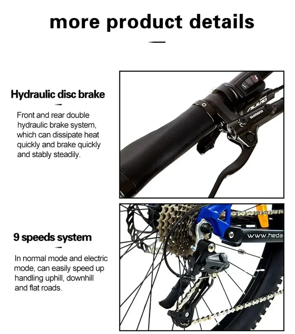 Detachable Electric Bicycle 500W Motor 48V15AH Battery E-bike 27.5 inch shock absorption mountain off-road Electric bike