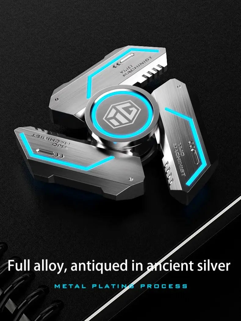 Fidget Spinner Alloy Luminous Light EDC Hand Gyroscope Stress Toys R188 Silent Bearing for Adults Male Christmas Gift