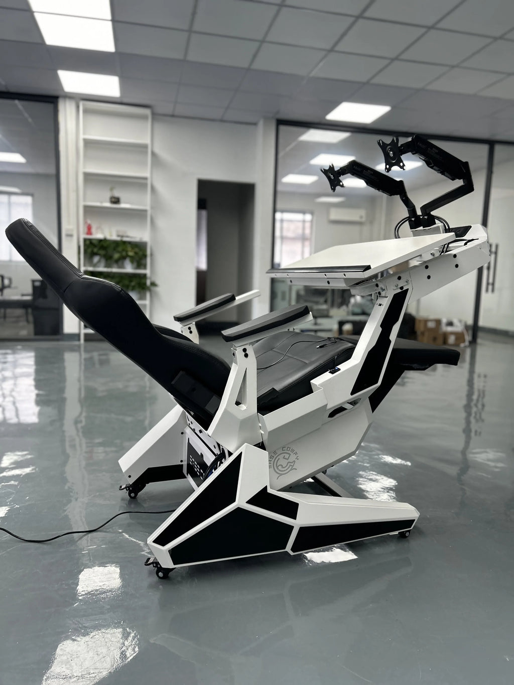 Cheap Comfortable Recline Computer Cockpit Zero Gravity Chair Ergonomic Chair Workstation for 1-2 Monitors
