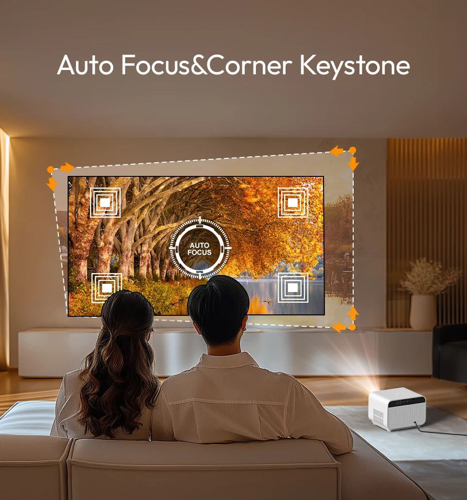 BYINTEK LOVE U12 Full HD 1080P Projector 4K 800 ANSI Android WiFi 6 Auto Focus Home Theater Projectors for Movie Meeting Video