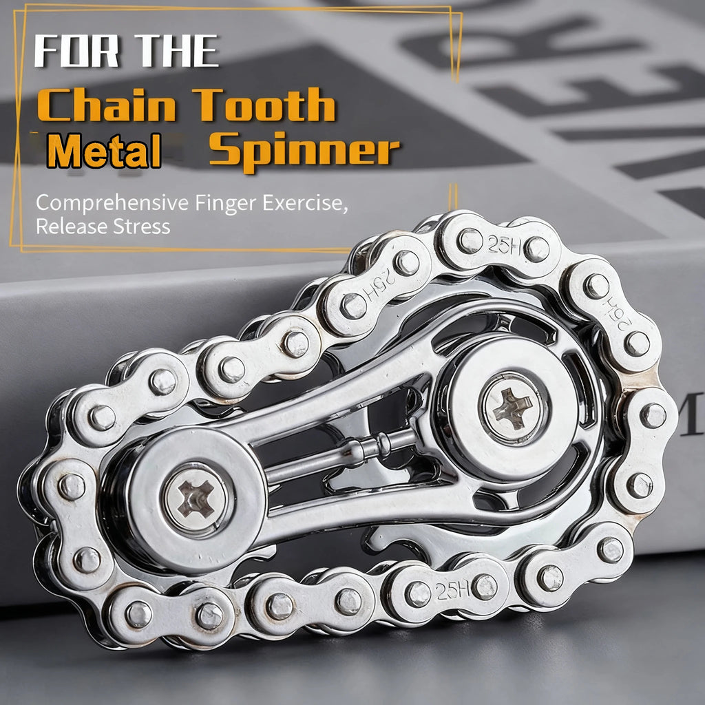 Metal Flywheel Gear Chain Gyro Fingertip Gyro Sprockets Fidgets Toy Anti-stress Fidgeting Spinners Finger Exercise Toys Xmas