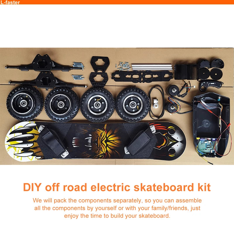 DIY Adult 36V 1650W Dual Motors Electric Longboards 8 Inch off Road Tire Skate Board Kit