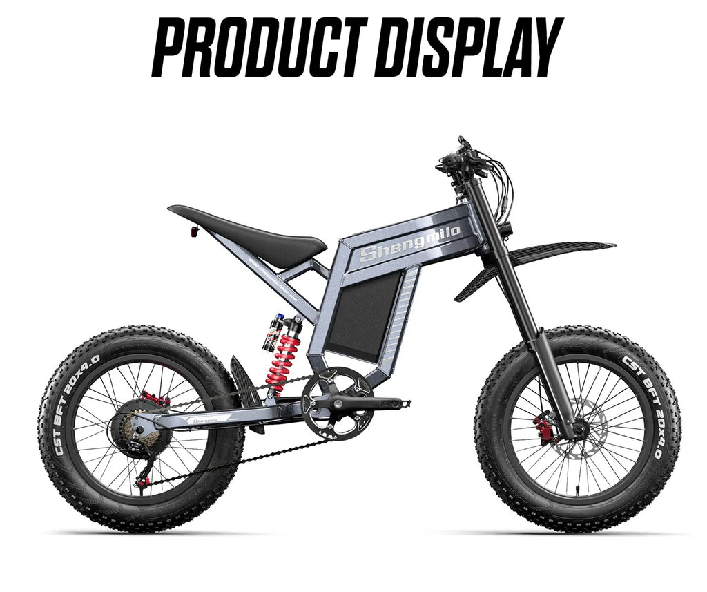 Powerful 20" Fat Tire E-Bike 1500W 60V 40MPH Electric MountainBike for Adventure