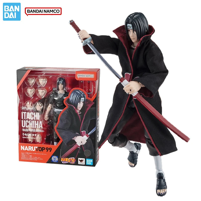 Bandai Original Genuine Figure Naruto Model Kit SHF Uchiha Itachi NarutoP99 Collection Action Figure Model for Kids Toys Gifts