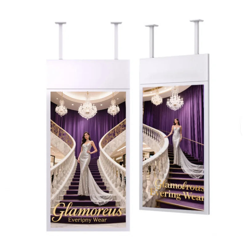 Double Sided Hanging LCD Advertising Display Floor Stand Mounted Digital Signage 49 Inch Mini-LED Backlight 120Hz IPS Panel