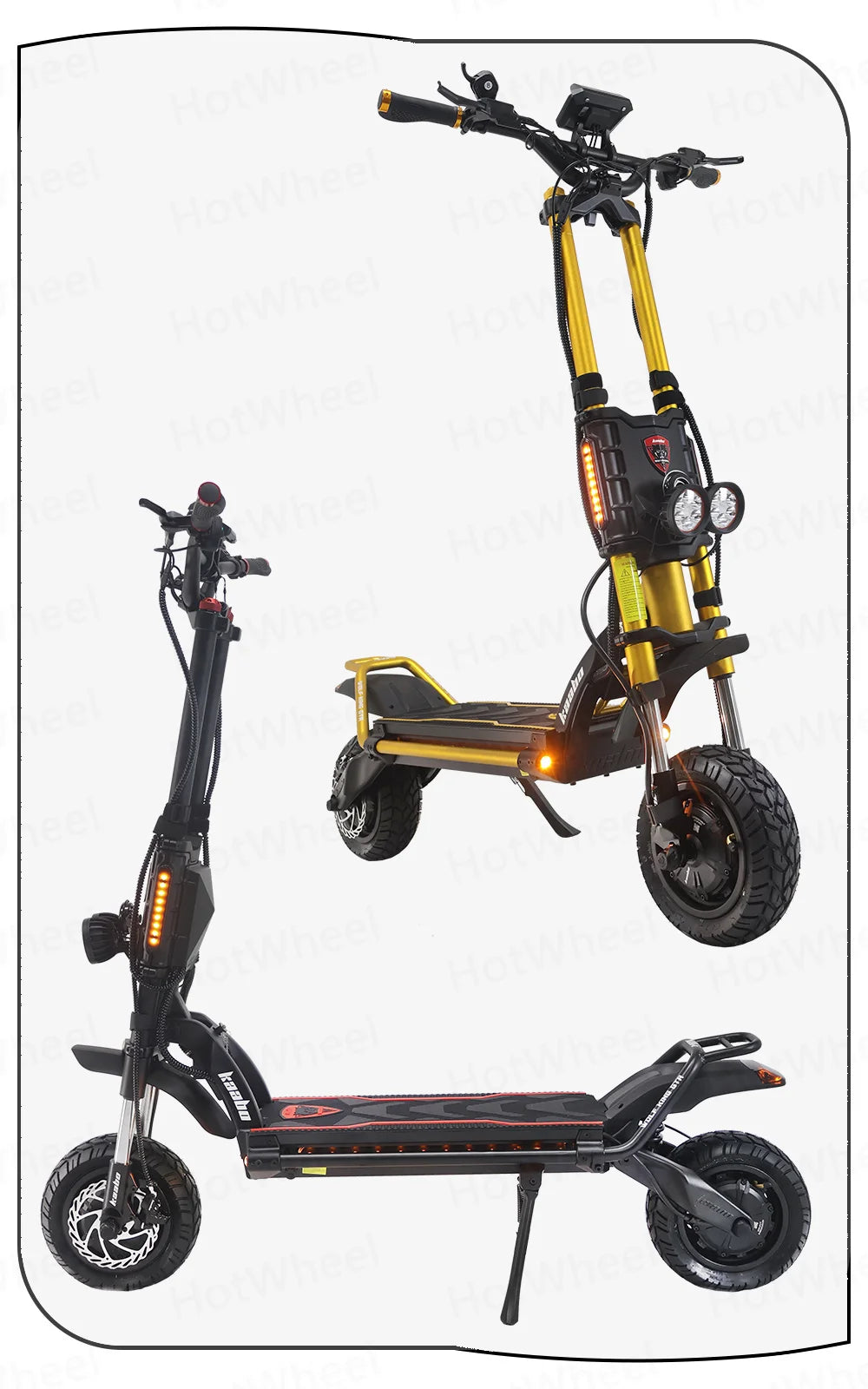 KB Wolf King GTR Max Electric Scooter 2000W*2 Motor 72V 40Ah Battery 2in1 FOC Controller Central Display 12inch Vacuum CST Tire