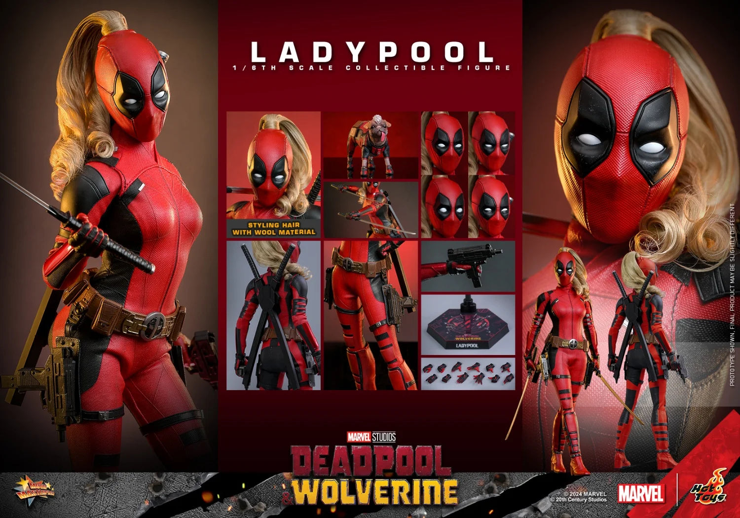In Stock HOT TOYS Ladypool Deadpool 1/6 Movability Model Toys Collect MMS747 Deadpool & Wolverine HT Ladypool