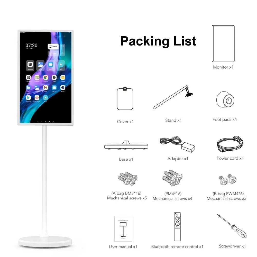 Game Remote Control 32 Inch Touch Screen Smart Android13 Tv Display Portable Monitor Screen Optional Camera Interactive Displays