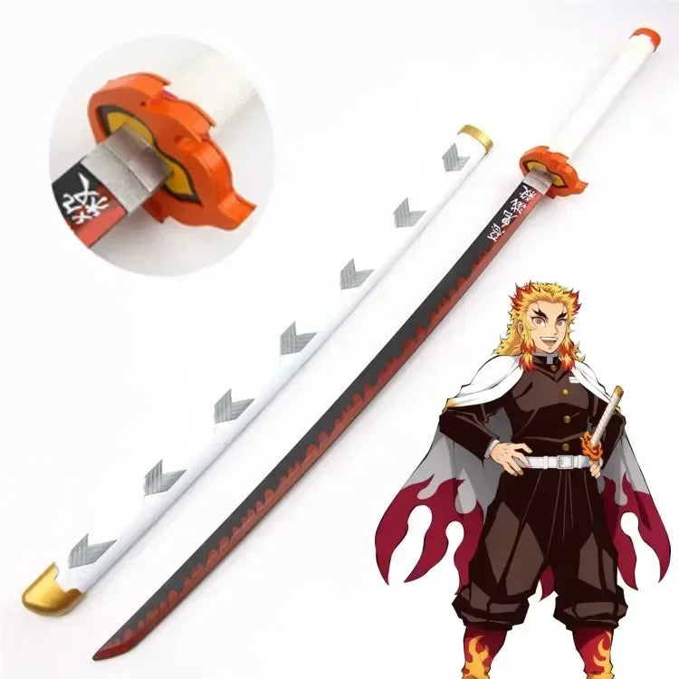 104cm Japanese Katana Samurai Sword Accessory Demon Slayer Katana Tanjirou Sword Kimetsu No Yaiba Iron Ninja Knife Cosplay Toy