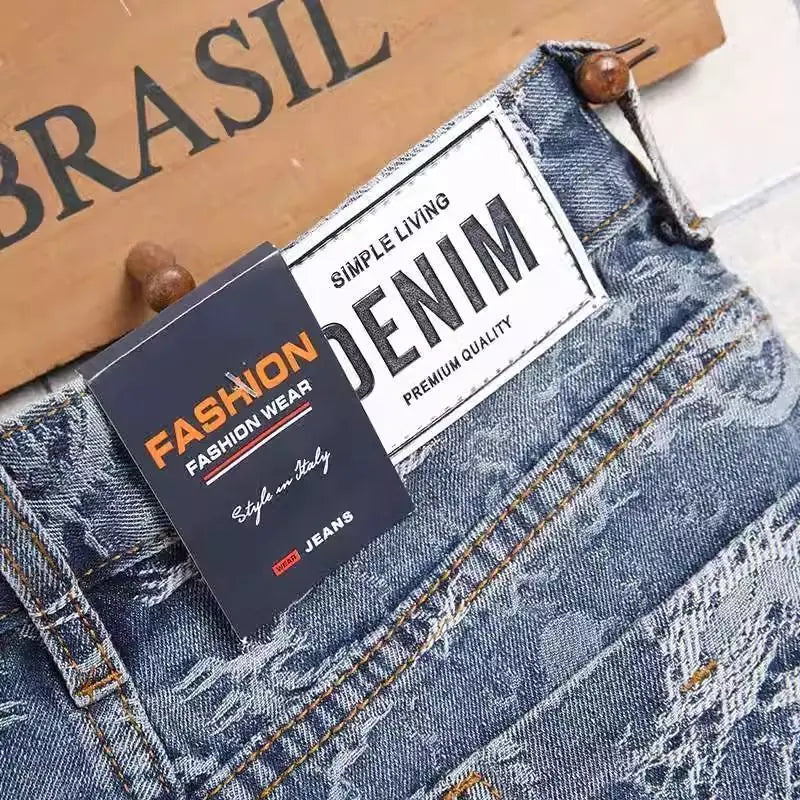 Dragon Embroidered Pants Men's Denim Shorts Men's Summer Thin Overalls 2025 New Designer Five-point Jeans Y2k Clothes Man