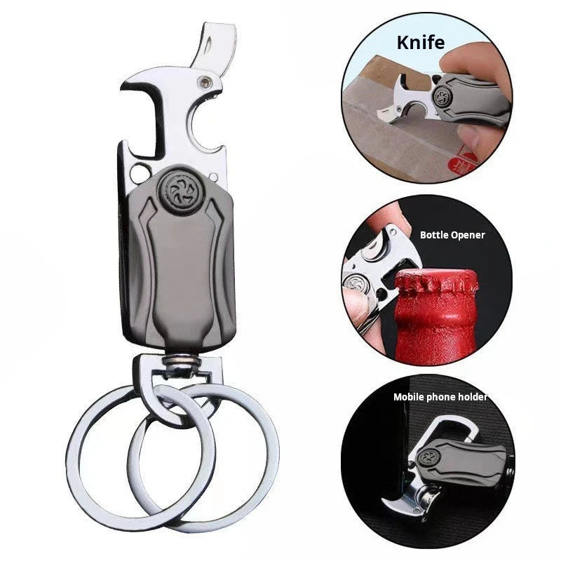 Stress Relief Gyro Keychain Multi-Functional Keychain Toy Relaxing Fidget Spinner Key Holder