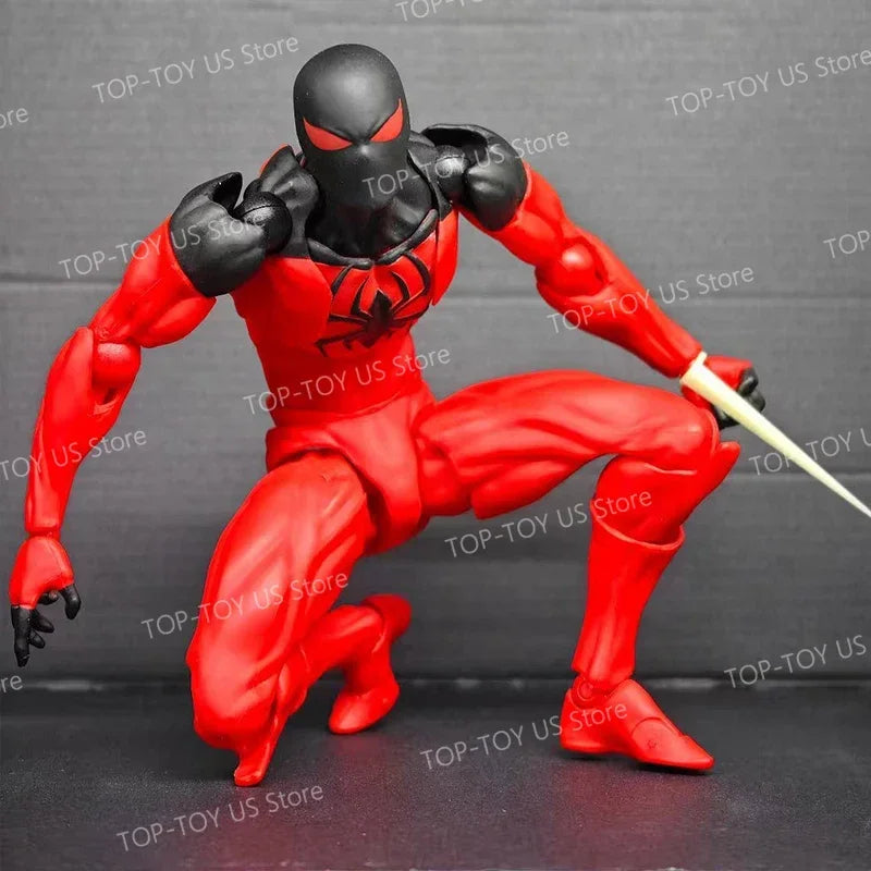 In Stock: Mess Toys Spider-Man Symbiote Suit & Scarlet Spider Anime Action Figures - Collectible Gift Set