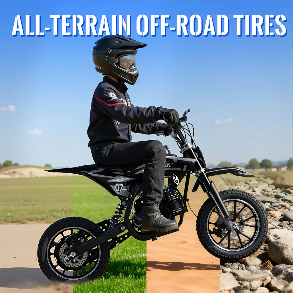 50CC Dirt Mini Bike: A Gas-powered, 2-stroke Off-road Motorcycle With A 20 Mph Top Speed And 25-mile Range. It Includes Pull-sta