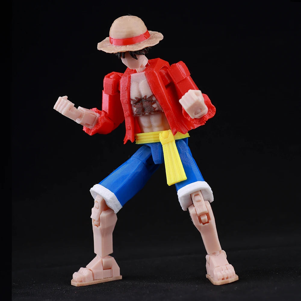 9L3D Printed Anime One Piece Naruto Demon Slayer Dummy13 Lucky T13 Movable Shapeshift Action Figures Mannequin Toys Collectors