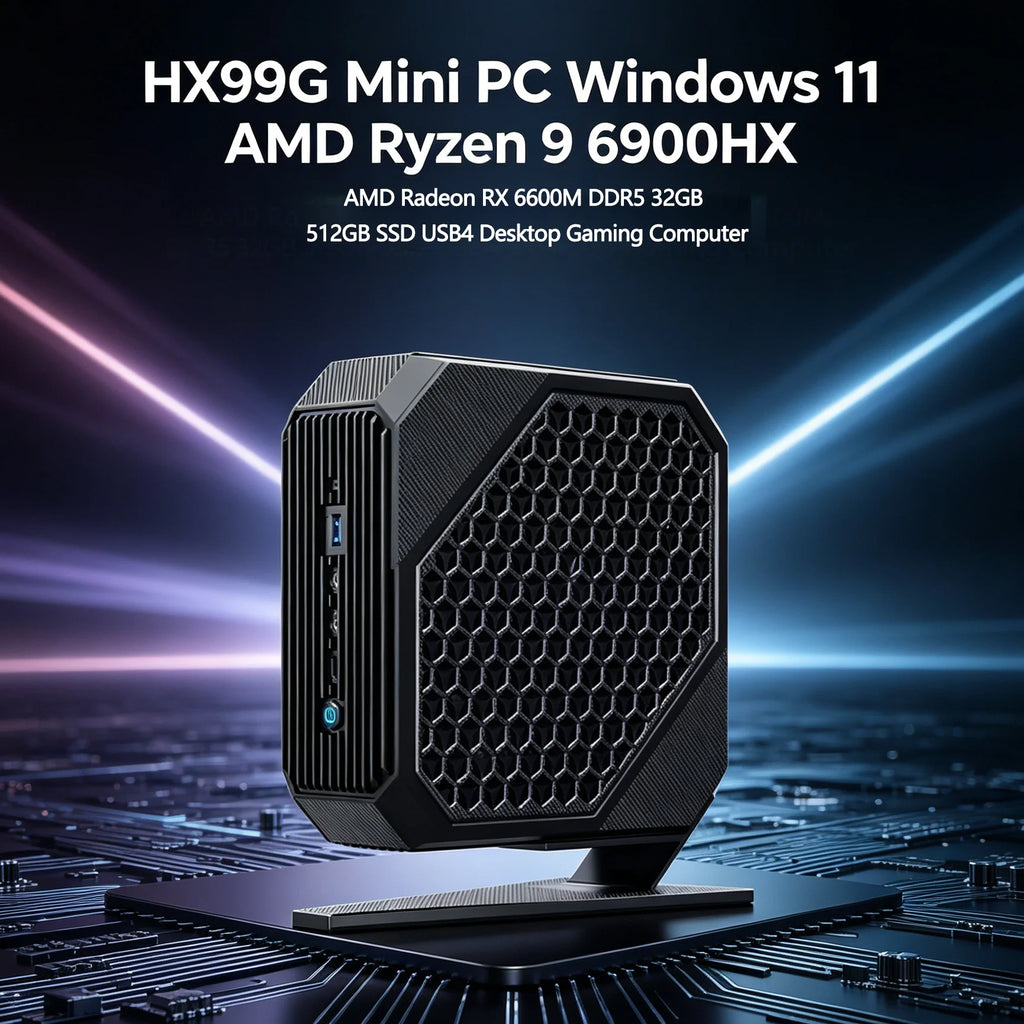 2023 Oushedi HX99G Mini PC Windows 11 AMD Ryzen 9 6900HX AMD Radeon RX 6600M DDR5 32GB 512GB SSD USB4 Desktop Gaming Computer