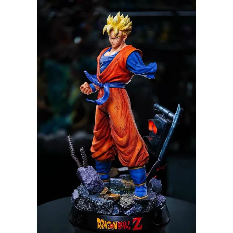 54cm Dragon Ball Figure Son Goku Future Can Emit Light Anime Collectible Model Resin Desktop Decorations Holiday Gifts Kids Toys