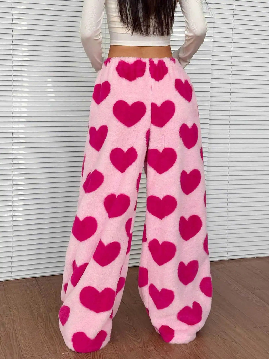 Women Casual Trousers Elastic Waistband Drawstring Tie Pajama Bottoms Leopard Print Wide Leg Lounge Pants
