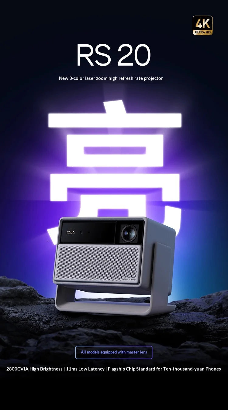 XGIMI RS 20 Projector Triple Laser 3200 ISO Dolby HDR10 IMAX 20000：1 Contrast Projectors Intelligent Obstacle Avoidance