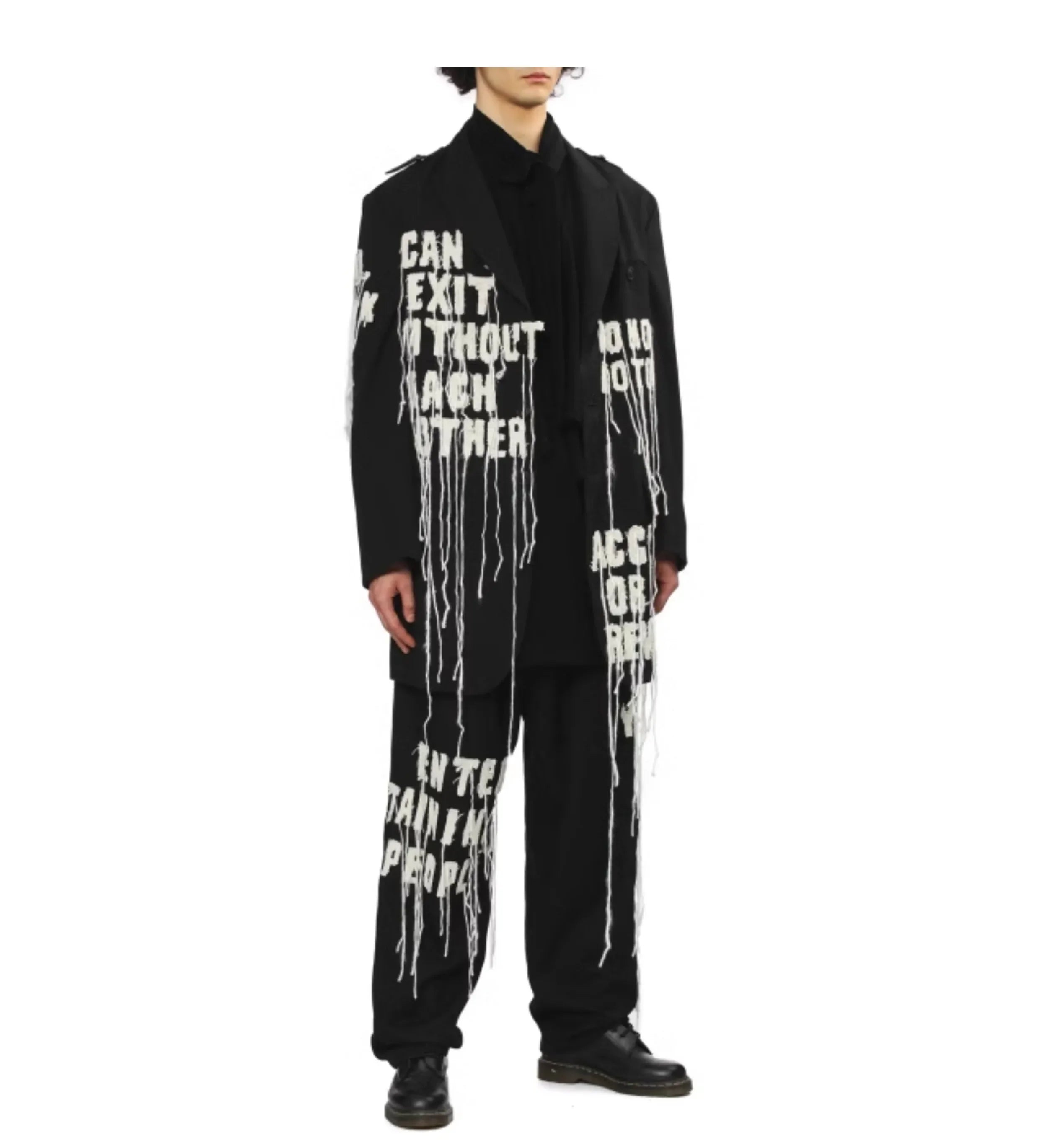 YOJI OOAK Japanese original patchwork letter tassel design sense suit jacket embroidered suit jacket for men