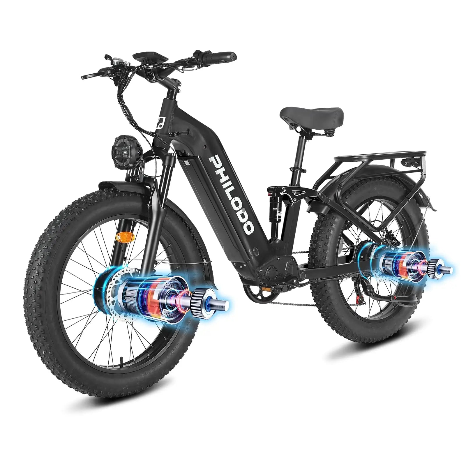 5000w Dual Motor Electric Bicycles, 60V Battery E-Bike with 45 MiIe P-Hour Electric Bike for Adults, 26 Fat Tire Hunting Ebike f