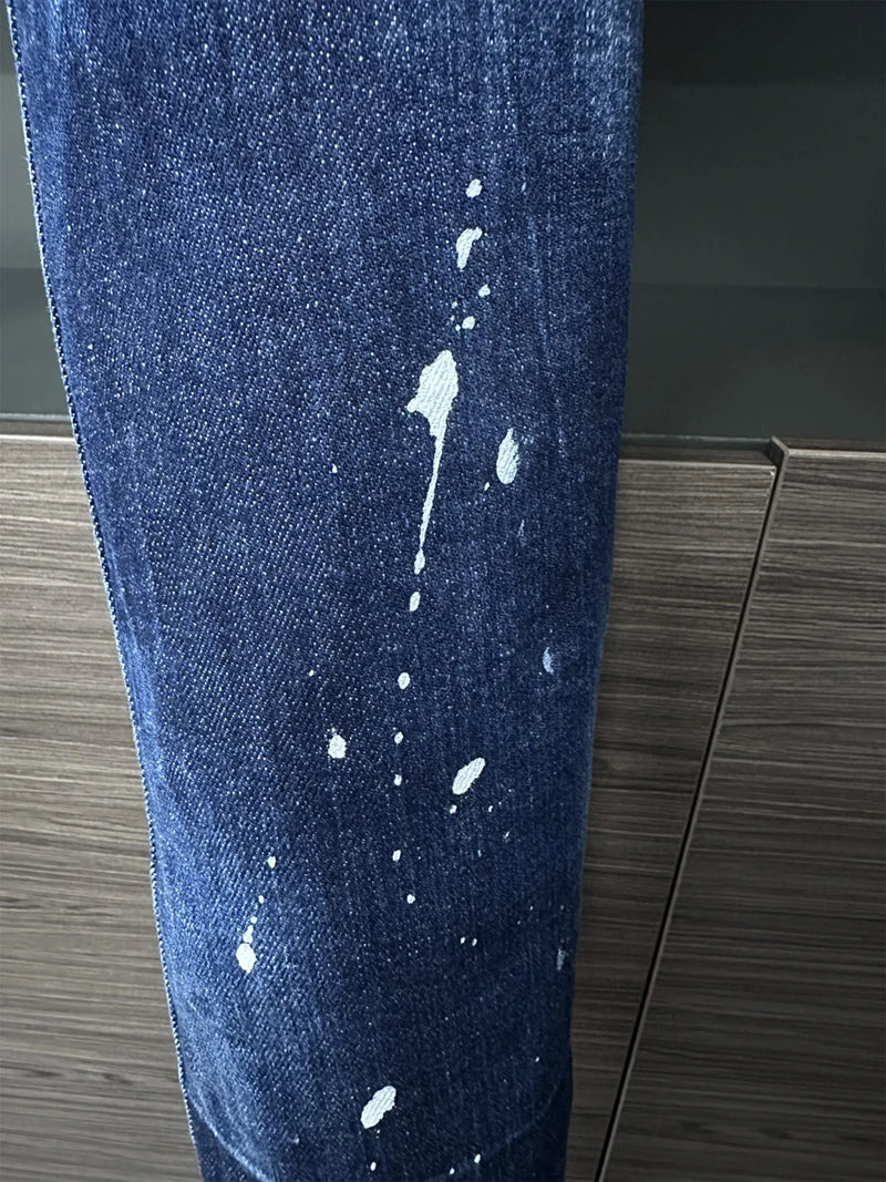 New Design Fashion BRAND D2 dsq Men Jeans Denim Pants Hole Slim Pencil Trousers Blue Skinny Biker DSQ2 JENAS For Men