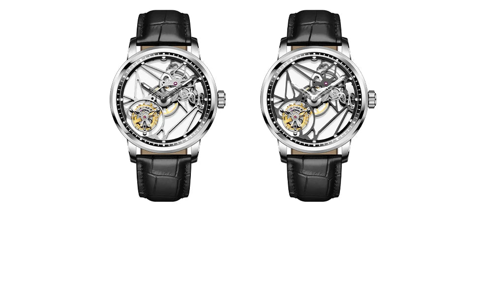 Haofa Skeleton Tourbillon Mechanical Man Watch 1925B Luxury Simple Hollow Tourbillon Movement Men Watches Business