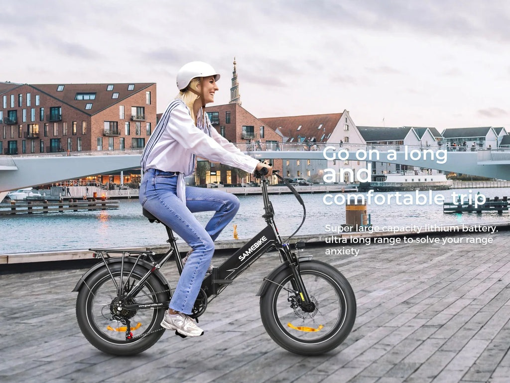 SAMEBIKE LOTDM200-II NFC Smart Key Electric Bicycle 750W 48V13AH Folding Electric Bike 20*4.0 Inch Fat Tire Mountain E-Bike