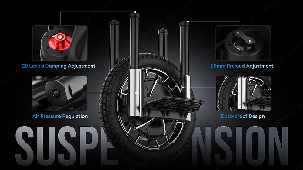 KingSong F22 Pro 176.4V 3108Wh 5500W Motor Samsung 50S 130km/h 10mm Suspension Travel Off-Road Tire Electric Unicycle