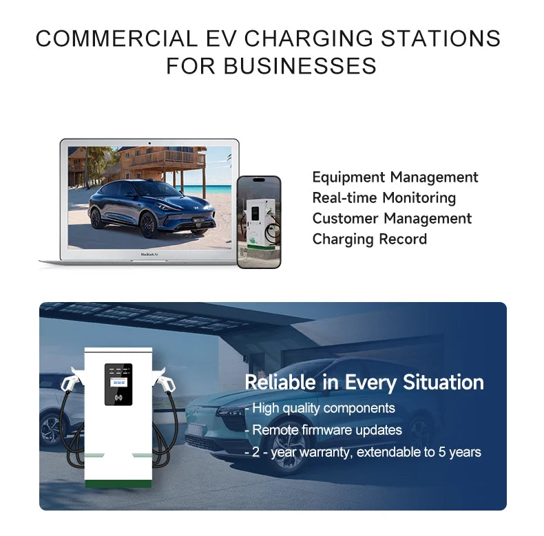 Floor Mount EV Charger Pile DC Dual Guns 60KW Electric Vehicles Charging Station for Commercial Use