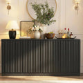 Large Modern Fluted Sideboard Buffet Credenza 4-Door Adjustable Storage Rebound Device Living Room Kitchen Hallway, Customized