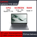 Lenovo Laptop Lenovo V15 2026 15.6“ Slim office and gaming laptop AMD Ryzen7 170 16G DDR5 1TB/2TB SSD Notebook Computer PC