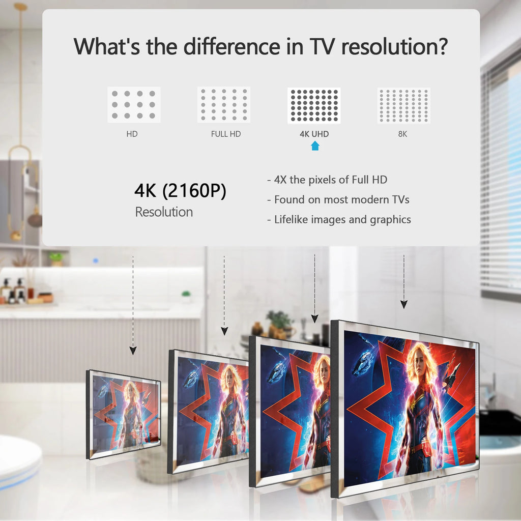 Soulaca 43 inches webOS Mirror Smart 4K TV WiFi for Bathroom Waterproof LED Television Built-in Alexa Bluetooth Hotel