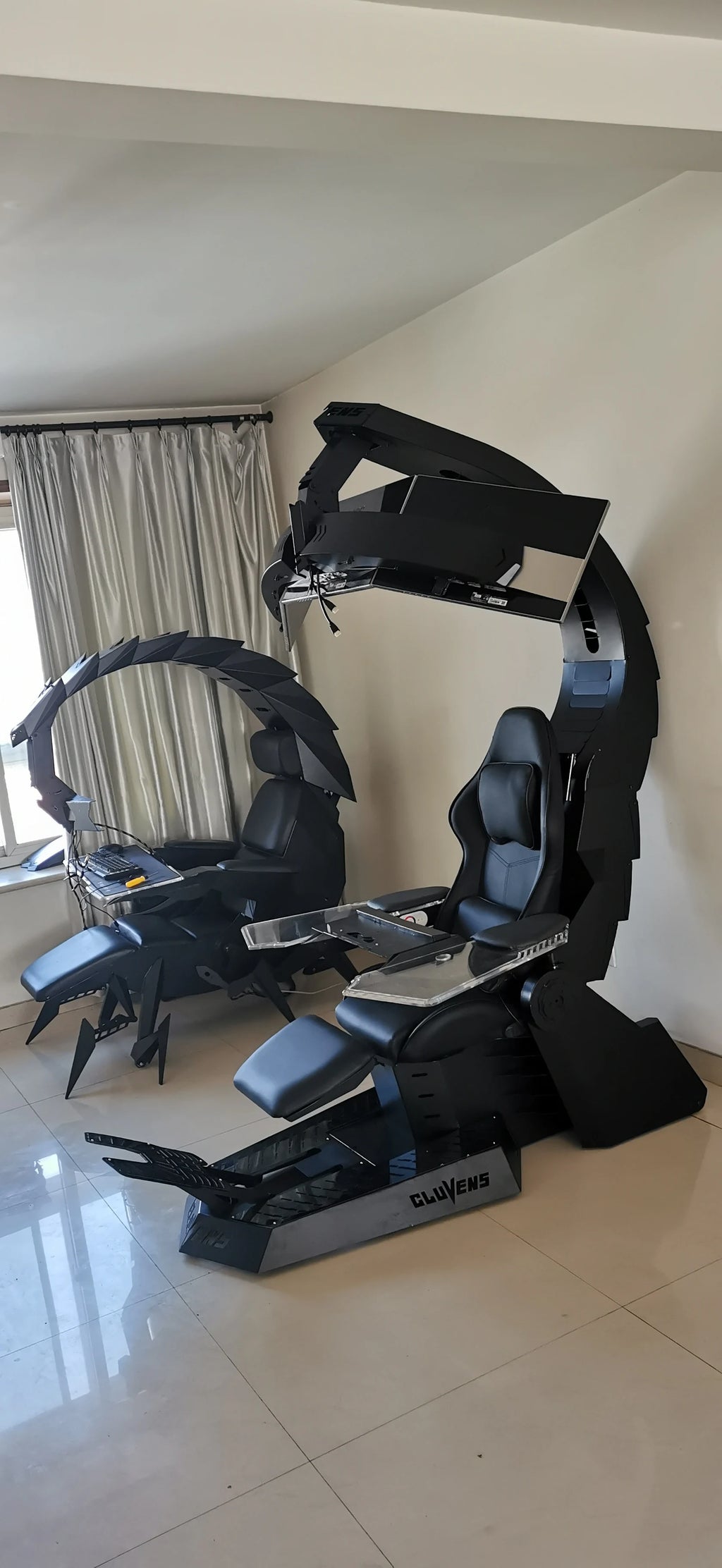 Unicorn Cluvens Brand Scorpio Hot Sell Ergonomic Silica Gamer Chair RGB LED High Back Swivel Racing Gaming Chair With Foot Rest