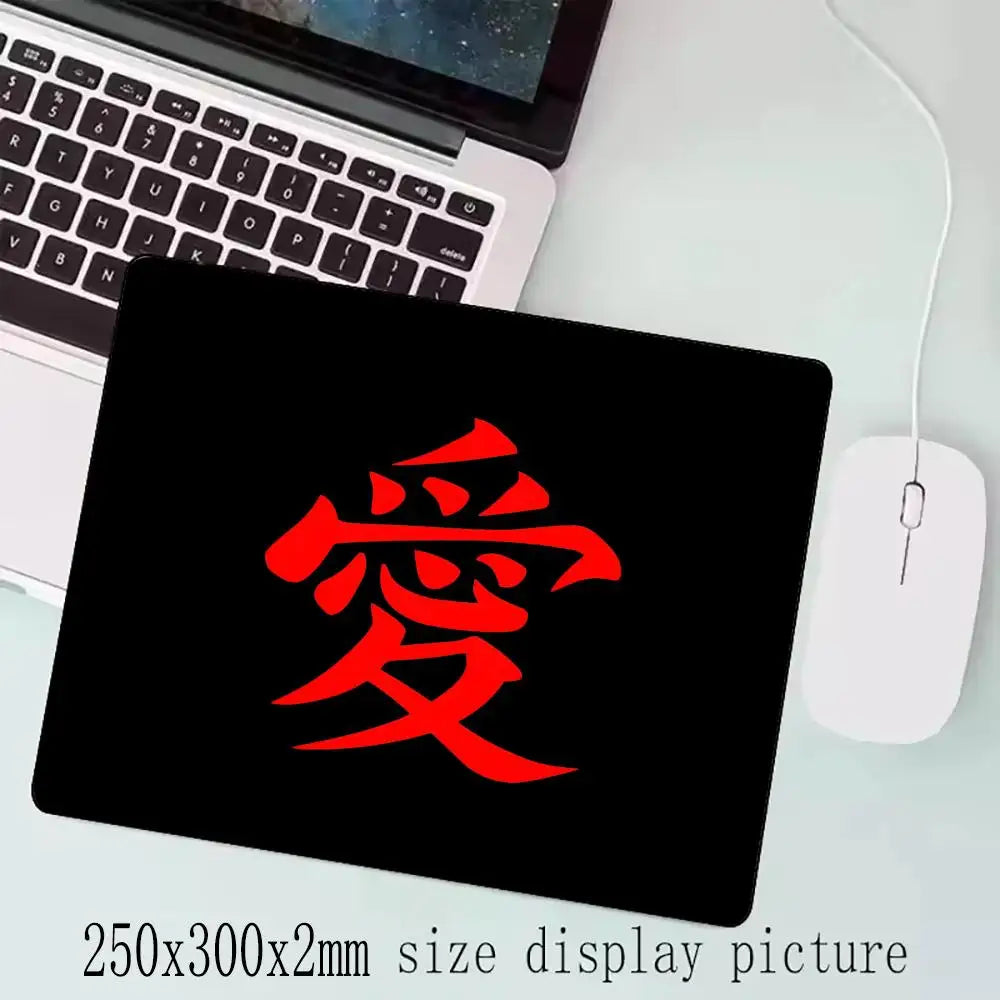 E-Sports Multiple Size Mousepad Small Locking Edge Mouse Mat Chinese Character "Love" Speed Mouse Pad Ultrafine Surface Desk Mat