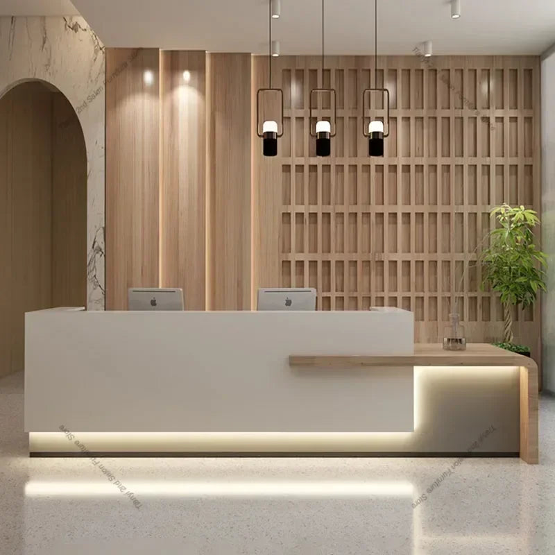 Italian Style Clothing Shop Reception Desks Hotel Luxury Beauty Salon Reception Desks Simplicity Office Furniture Recepce HBRD