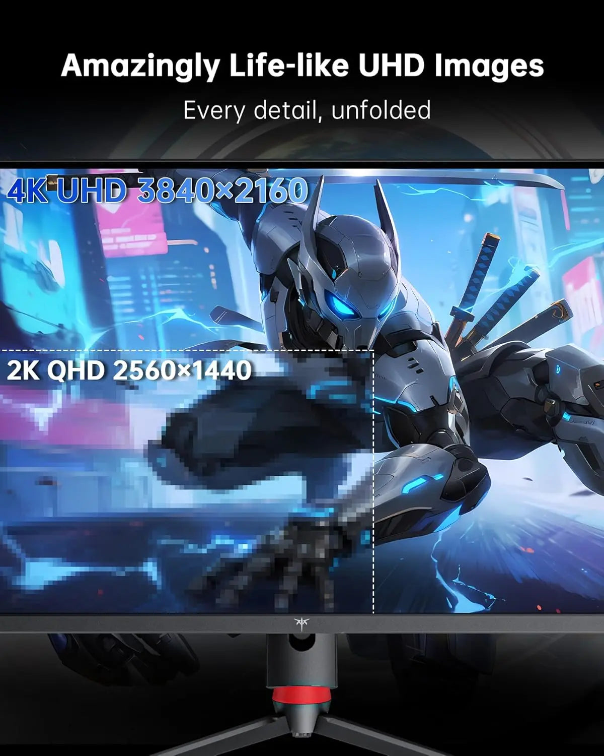 32 Inch 4K Gaming Monitor, 165Hz UHD (3840x2160P) Fast IPS Screen, 1ms (MPRT), Adaptive Sync, 3000:1 Contras