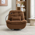 Power Recliner Chair Modern Microfiber Swivel Glider with Type-C USB Port Home Theater Seating Single Reclining Sofa with Stora