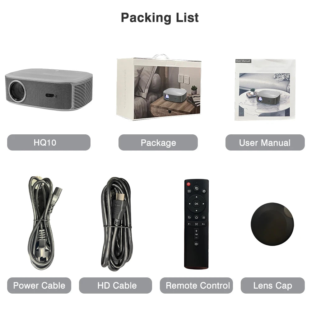 Upgraded HQ11W 3600 ANSI 4K Projector Full HD 1080P Video Movie 5G WiFi LED Smart TV Game Mode Home Theater Cinema Beamer
