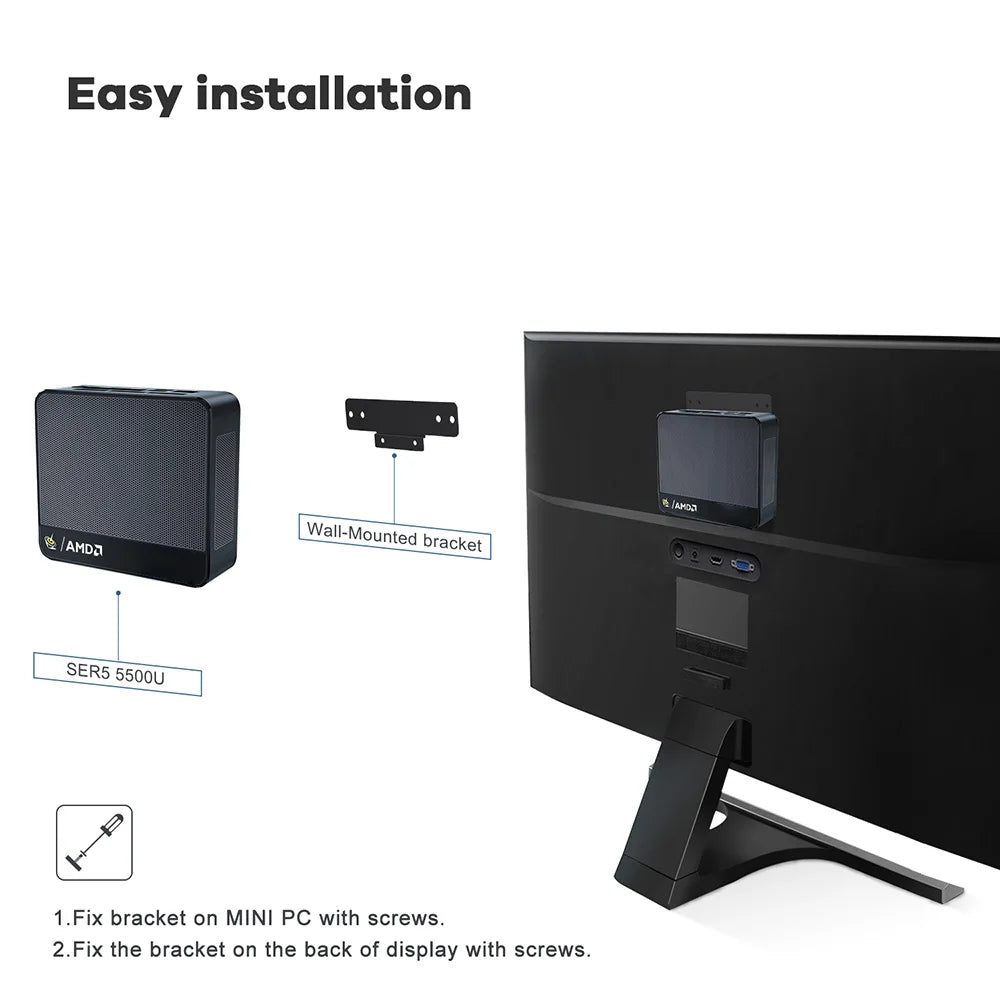 Beelink SER5 Mini PC AMD Ryzen 5 5500U DDR4 16GB SSD 500GB Support WiFi6 BT5.2 4K HD 1000M Desktop Computer
