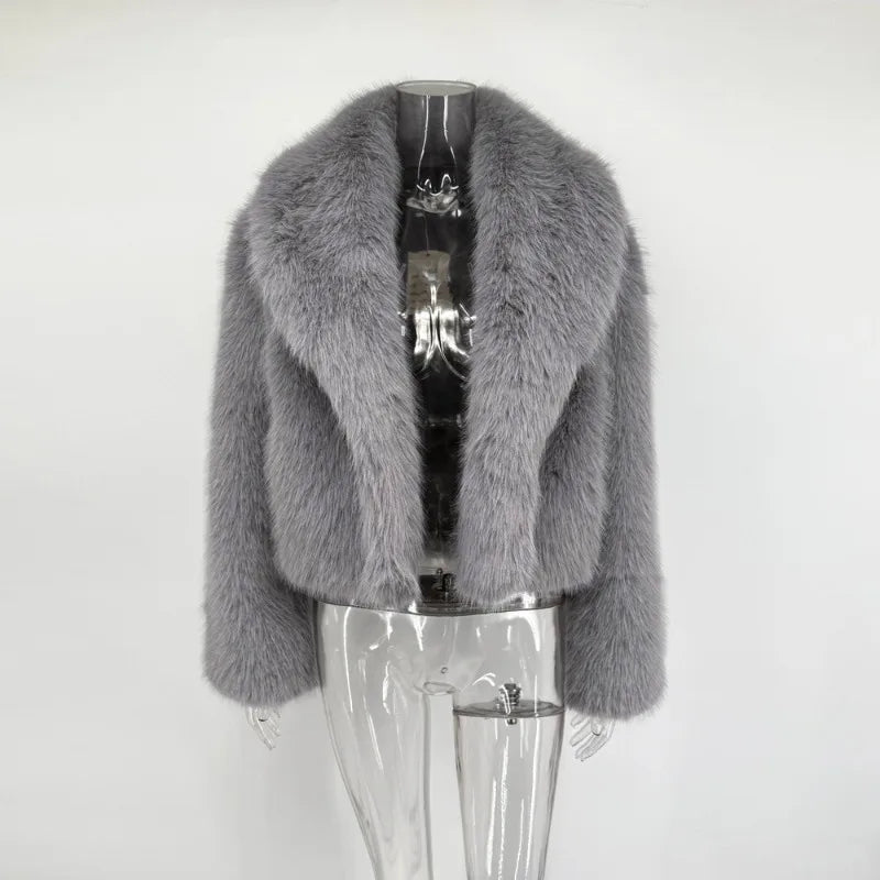 Tossy Winter Fashion Fur Feather Outwear For Women Lapel High Waist Warm Loose Long Sleeve Commute Coat Female Fur Feather 2025