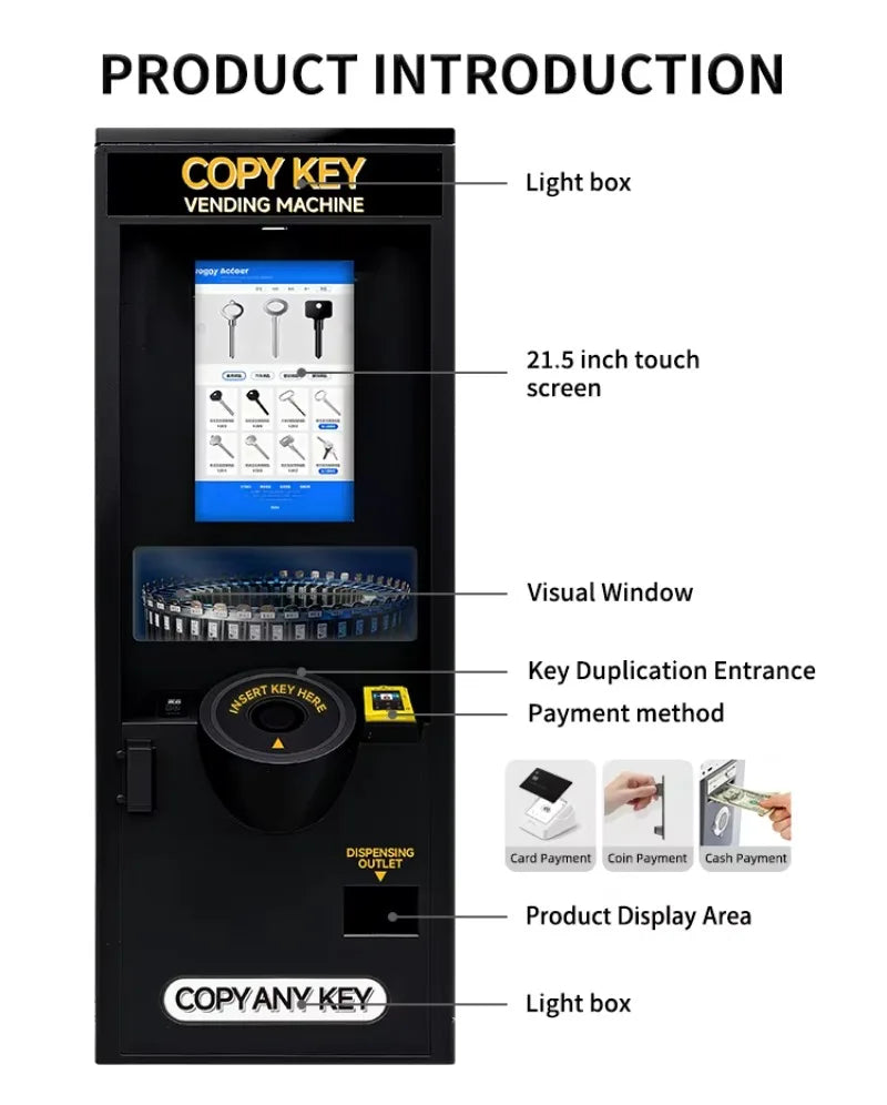 Customized High Profit Key Copying Vending Machine Self Service Touch Screen for Car House and Office Keys Business Opportunity