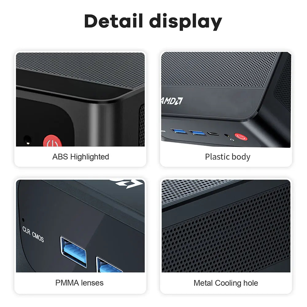 Beelink SER5 Mini PC AMD Ryzen 5 5500U DDR4 16GB SSD 500GB Support WiFi6 BT5.2 4K HD 1000M Desktop Computer